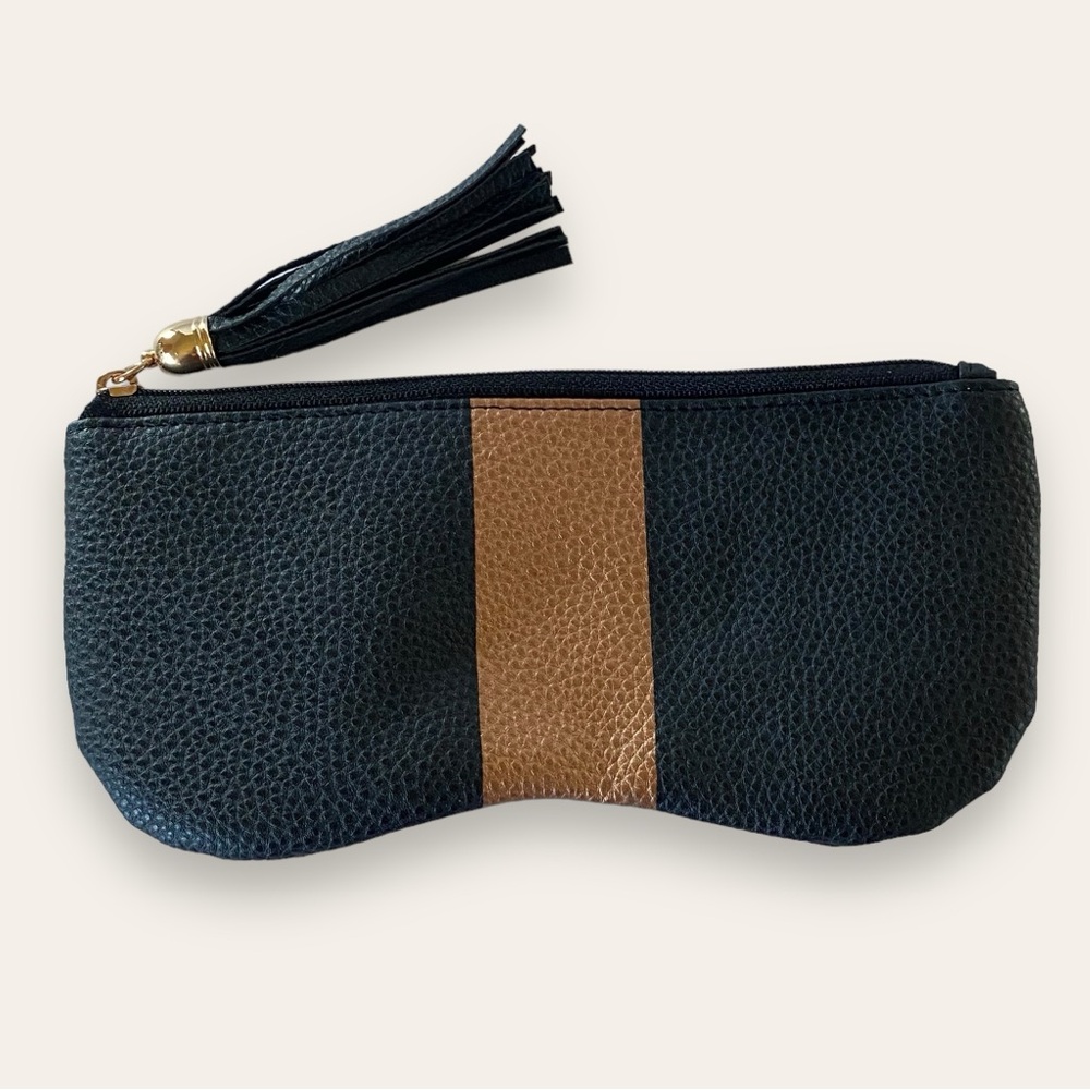 NWT Zigi & Marais Colorblock Pocket Pouch w/ Stripe Sunglasses Carryall Bag